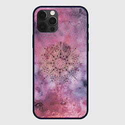 Чехол iPhone 12 Pro Мандала гармонии, фиолетовая, космос