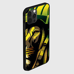Чехол для iPhone 12 Pro Раста Лев в каске, цвет: 3D-черный — фото 2