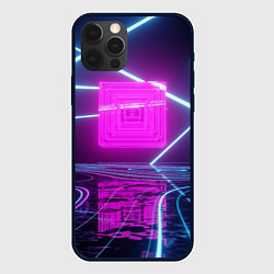 Чехол для iPhone 12 Pro Неоновое окно, цвет: 3D-черный