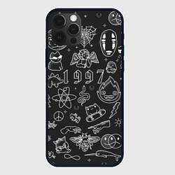 Чехол для iPhone 12 Pro 1997 - tattoo паттерн, цвет: 3D-черный