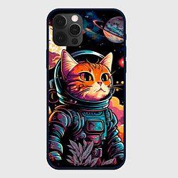 Чехол iPhone 12 Pro Милый котик из космоса