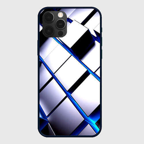 Чехол iPhone 12 Pro Неоновые плиты киберпанк / 3D-Черный – фото 1