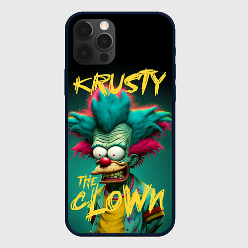 Чехол iPhone 12 Pro Клоун Красти из Симпсонов / 3D-Черный – фото 1