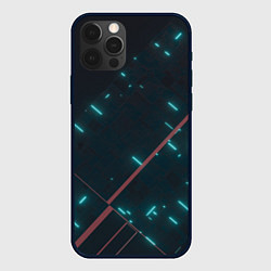 Чехол для iPhone 12 Pro Неоновые линии в полной темноте, цвет: 3D-черный