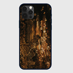 Чехол iPhone 12 Pro Тёмные камни и тёмные краски в воде