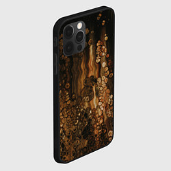 Чехол для iPhone 12 Pro Тёмные камни и тёмные краски в воде, цвет: 3D-черный — фото 2