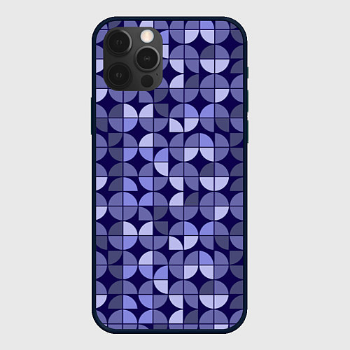 Чехол iPhone 12 Pro Фиолетовая геометрия Ретро паттерн / 3D-Черный – фото 1