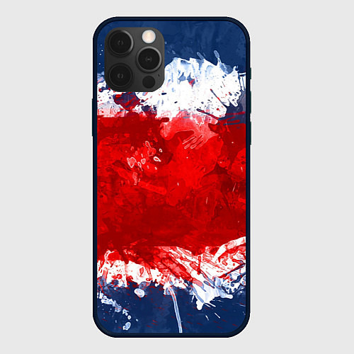 Чехол iPhone 12 Pro Grunge strips colors / 3D-Черный – фото 1