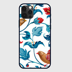 Чехол iPhone 12 Pro Узоры и птицы