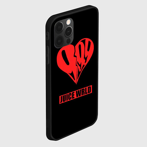 Чехол iPhone 12 Pro Juice WRLD - heart / 3D-Черный – фото 2