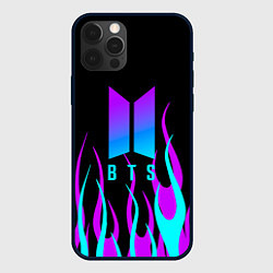 Чехол для iPhone 12 Pro Bts градиент неон, цвет: 3D-черный