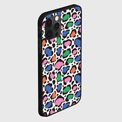 Чехол для iPhone 12 Pro Разноцветные пятна леопарда, цвет: 3D-черный — фото 2