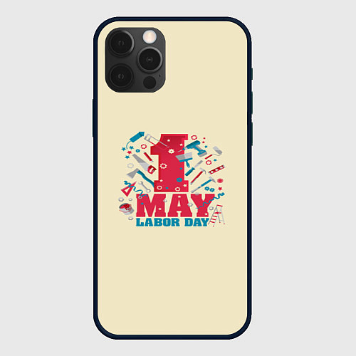 Чехол iPhone 12 Pro 1 мая - праздник труда / 3D-Черный – фото 1