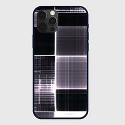 Чехол для iPhone 12 Pro Серое неоновое в клеточку, цвет: 3D-черный