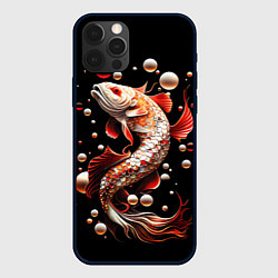 Чехол для iPhone 12 Pro Сказочная рыбка белый дракон, цвет: 3D-черный