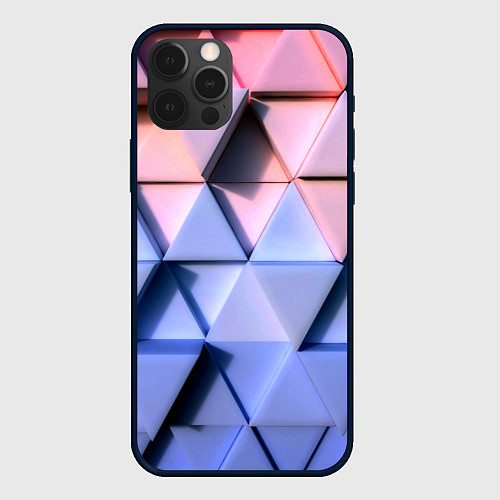 Чехол iPhone 12 Pro Triangle gradient / 3D-Черный – фото 1