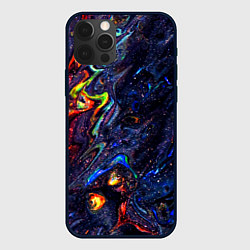 Чехол для iPhone 12 Pro Размытые космические краски, цвет: 3D-черный