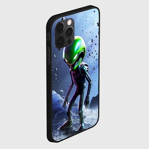 Чехол iPhone 12 Pro Alien during a space storm / 3D-Черный – фото 2