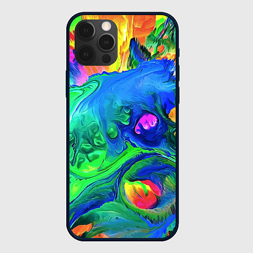 Чехол iPhone 12 Pro Яркие всплески краски - импрессионизм / 3D-Черный – фото 1