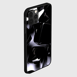 Чехол для iPhone 12 Pro Хромированные кубы, цвет: 3D-черный — фото 2
