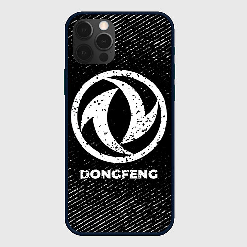 Чехол iPhone 12 Pro Dongfeng с потертостями на темном фоне / 3D-Черный – фото 1