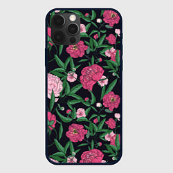 Чехол iPhone 12 Pro Заросли розовых пионов