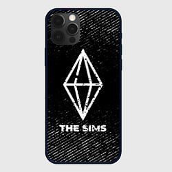 Чехол iPhone 12 Pro The Sims с потертостями на темном фоне