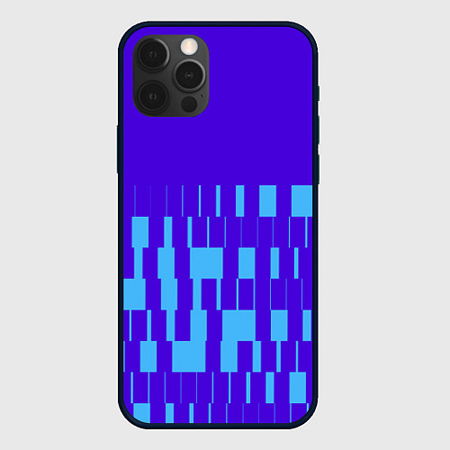 Чехол iPhone 12 Pro Паттерн в стиле модерн синий яркий / 3D-Черный – фото 1