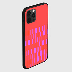 Чехол для iPhone 12 Pro Паттерн со штрихами розовый, цвет: 3D-черный — фото 2
