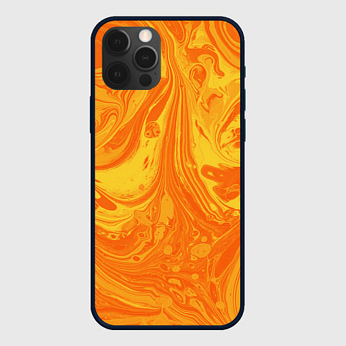 Чехол iPhone 12 Pro Солнечный флюид арт / 3D-Черный – фото 1
