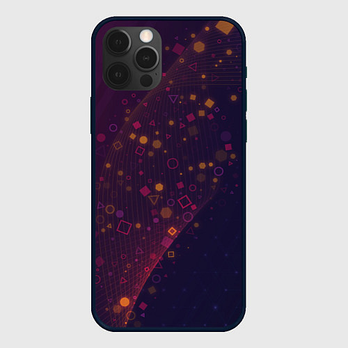 Чехол iPhone 12 Pro Геометрический градиент / 3D-Черный – фото 1