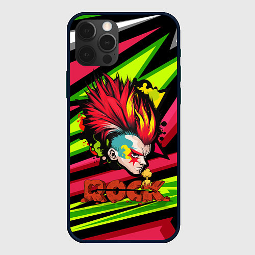 Чехол iPhone 12 Pro Панк с красными волосами / 3D-Черный – фото 1