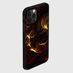 Чехол для iPhone 12 Pro Огненные объемные плитки, цвет: 3D-черный — фото 2