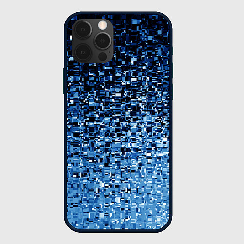 Чехол iPhone 12 Pro Геометрическое множество синих кубов / 3D-Черный – фото 1