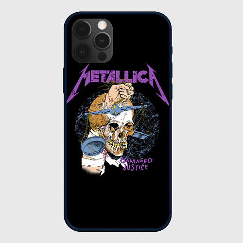 Чехол iPhone 12 Pro Metallica - damaged justice / 3D-Черный – фото 1