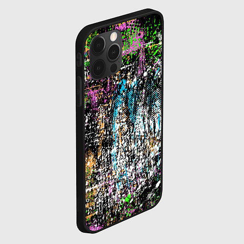 Чехол iPhone 12 Pro Красочный фон в стиле гранж / 3D-Черный – фото 2