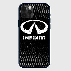 Чехол для iPhone 12 Pro Infiniti с потертостями на темном фоне, цвет: 3D-черный