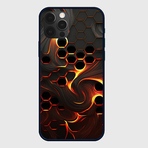 Чехол iPhone 12 Pro Огненная сетка / 3D-Черный – фото 1