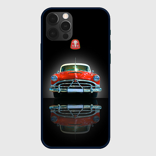 Чехол iPhone 12 Pro Классический американский автомобиль Hudson Hornet / 3D-Черный – фото 1