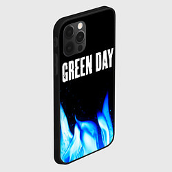 Чехол для iPhone 12 Pro Green Day blue fire, цвет: 3D-черный — фото 2