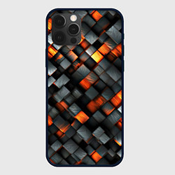 Чехол для iPhone 12 Pro Раскаленные блоки паттерн, цвет: 3D-черный