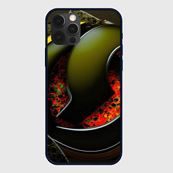 Чехол для iPhone 12 Pro Зеленые объемные объекты, цвет: 3D-черный