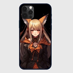 Чехол для iPhone 12 Pro Девушка лисица, цвет: 3D-черный