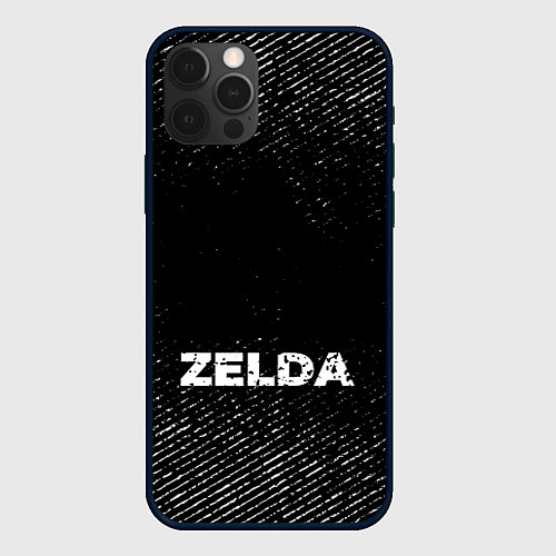 Чехол iPhone 12 Pro Zelda с потертостями на темном фоне / 3D-Черный – фото 1