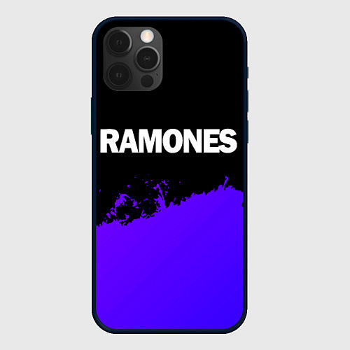 Чехол iPhone 12 Pro Ramones purple grunge / 3D-Черный – фото 1