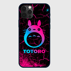 Чехол для iPhone 12 Pro Totoro - neon gradient, цвет: 3D-черный