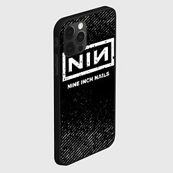 Чехол для iPhone 12 Pro Nine Inch Nails с потертостями на темном фоне, цвет: 3D-черный — фото 2