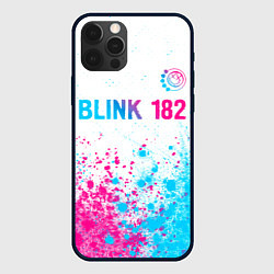 Чехол для iPhone 12 Pro Blink 182 neon gradient style: символ сверху, цвет: 3D-черный