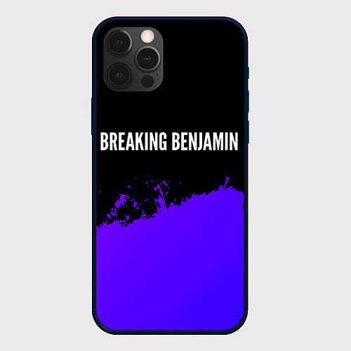 Чехол iPhone 12 Pro Breaking Benjamin purple grunge / 3D-Черный – фото 1