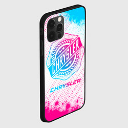 Чехол для iPhone 12 Pro Chrysler neon gradient style, цвет: 3D-черный — фото 2